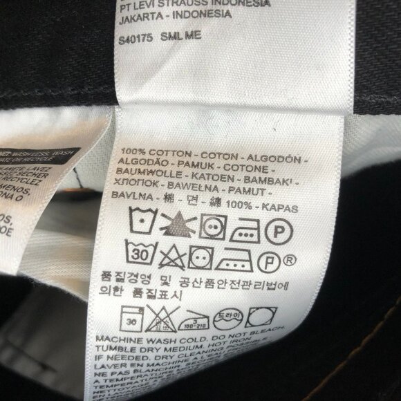 Levi's Men Jeans Size 46x29 501 Original Fit Straight Black Denim Classic Casual - Picture 8 of 12